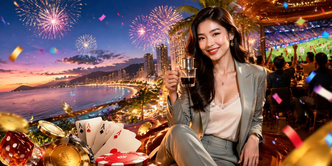 Người chơi card game tại Nha Trang thưởng thức cà phê và trải nghiệm cá cược trực tuyến